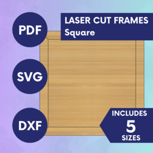 Square Laser Cut Picture Frame SVG | 2-Layer Photo Frame Design