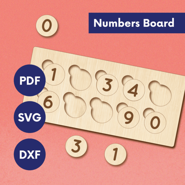 Laser Cut Number Puzzle SVG | Montessori Math Game