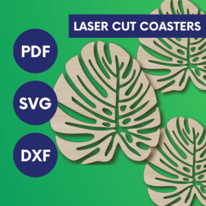 Laser Cut Monstera Leaf Coaster SVG | Tropical Drink Coaster Set (Copy)