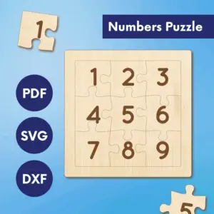 Laser Cut Number Puzzle SVG | Montessori Math Game