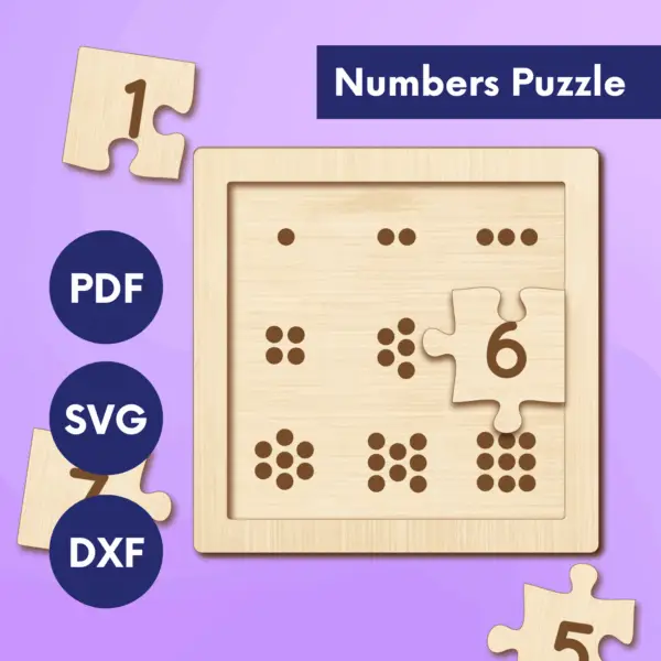 Laser Cut Number Match SVG | Montessori Learning Tool