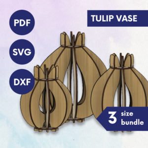 Laser Cut Tulip Vase SVG Bundle | Test Tube Flower Holder Design