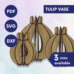 Laser Cut Tulip Vase SVG | Test Tube Flower Holder Design