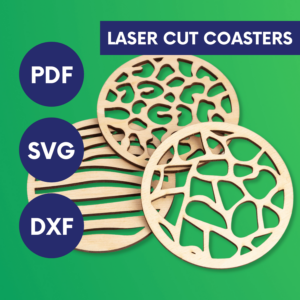 Laser Cut Animal Coaster SVG | Wood Drink Coaster Pattern