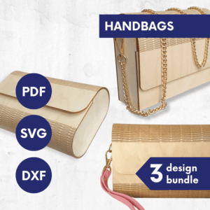 Laser Cut Bag Bundle SVG | 3 Wooden Purse Designs