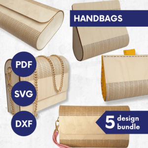 Laser Cut Purse Bundle SVG | 5 Wooden Bag Patterns