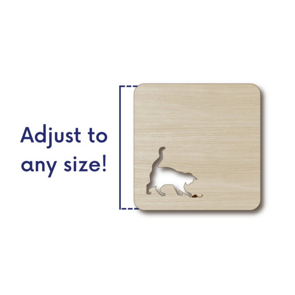 Laser Cut Cat Coaster SVG | Feline Drink Coaster Set - Image 2