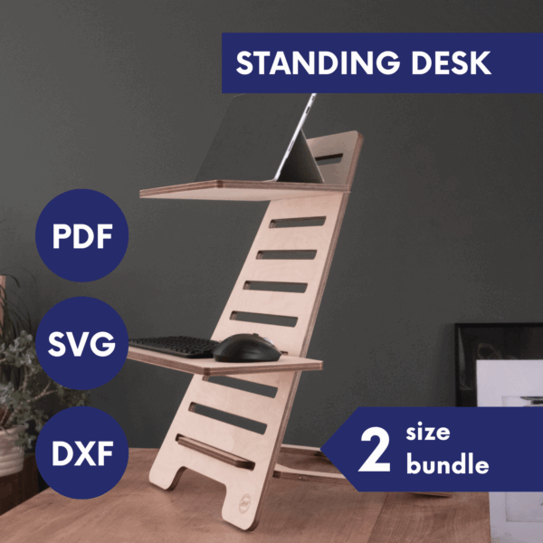 Laser Cut Standing Desk SVG | Adjustable Laptop Stand
