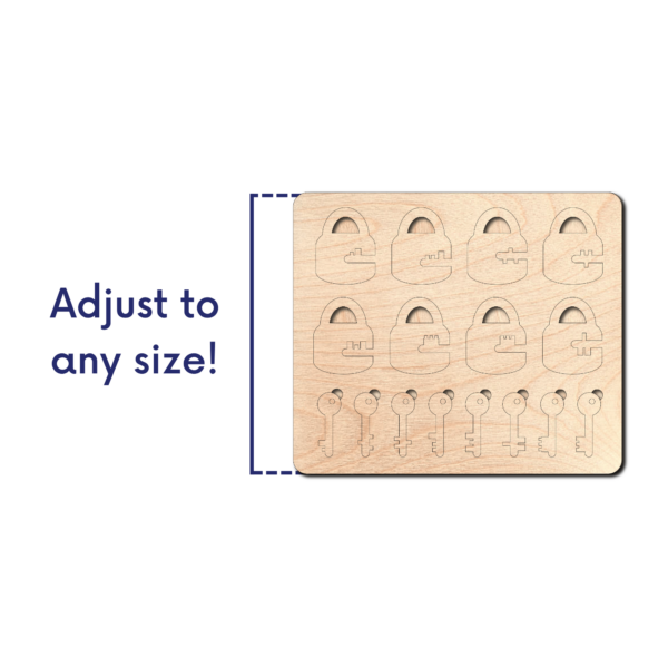 Laser Cut Key Puzzle SVG | Montessori Shape Matching Toy - Image 2