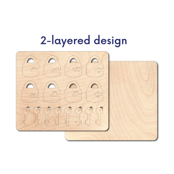 Laser Cut Key Puzzle SVG | Montessori Shape Matching Toy - Image 3