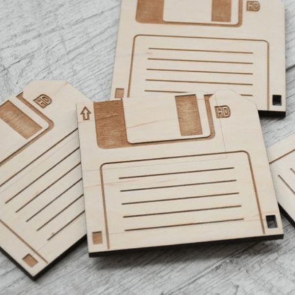 Floppy Disk coaster svg file drink coaster, laser cut coaster files, coaster laser cut files, coaster design svg, Glowforge Instant download - Image 3