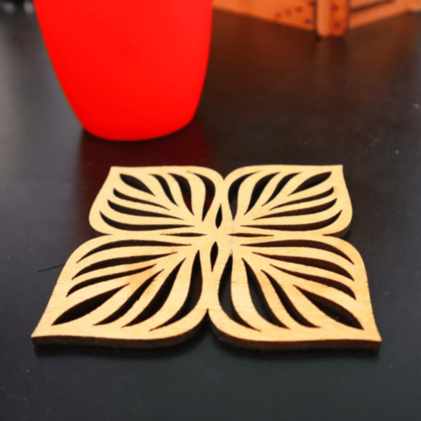 Laser Cut Floral Coaster SVG | Floral Drink Coaster Set - Image 4