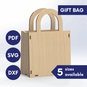 Laser Cut Gift Bag SVG | Wooden Present Holder Design