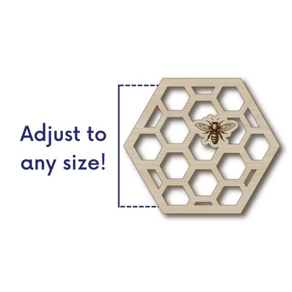 Laser Cut Honeycomb Coaster SVG | Bee Pattern Drink Set - Image 3