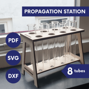 Laser Cut Hydroponic Station SVG | 8 Tube Growing Stand