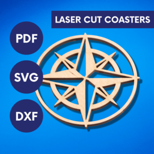 Laser Cut Nautical Coaster SVG | Ocean Theme Drink Set