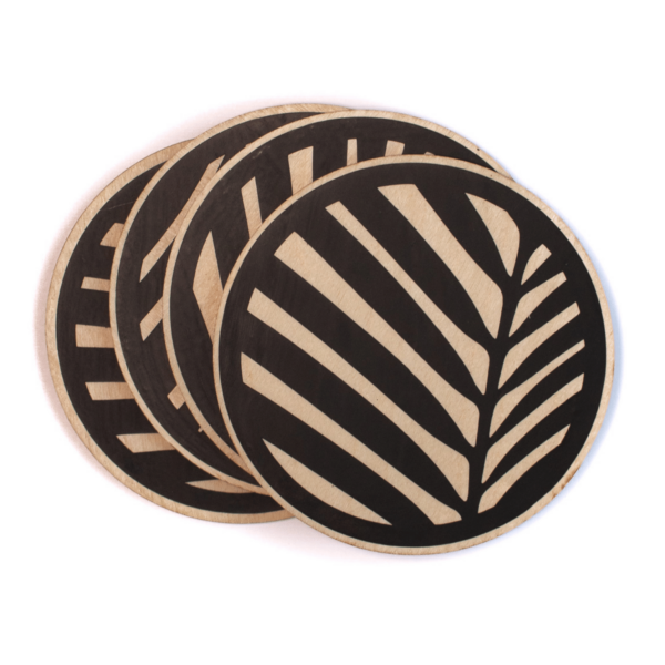 Laser Cut Palm Leaf Coaster SVG | Tropical Drink Coaster Set - Image 2