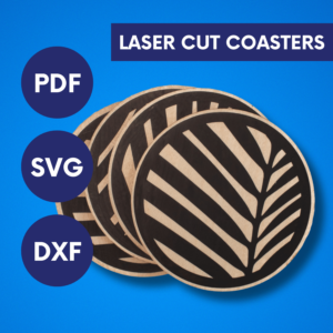 Laser Cut Palm Leaf Coaster SVG | Tropical Drink Coaster Set