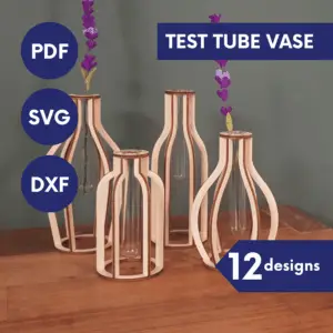 Laser Cut Test Tube Vase SVG | Complete Propagation Station Set