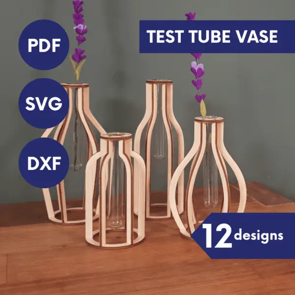 Laser Cut Test Tube Vase SVG | Complete Propagation Station Set