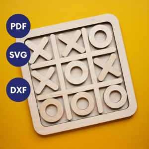 Laser Cut Tic Tac Toe SVG | Wooden Game Board Pattern