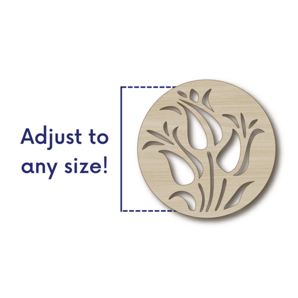 Laser Cut Tulip Coaster SVG | Floral Drink Coaster Set - Image 4