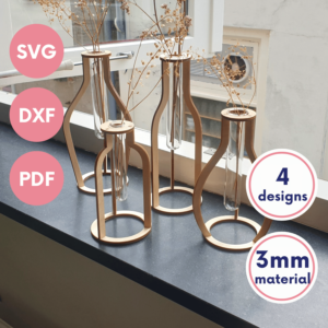 Laser Cut Test Tube Vase SVG | Propagation Station Set