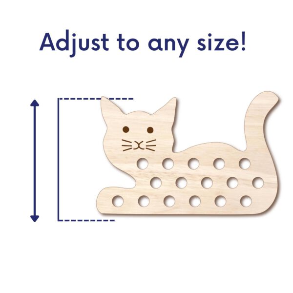 Wood Threading Toy Cat Lacing Shape - Image 2
