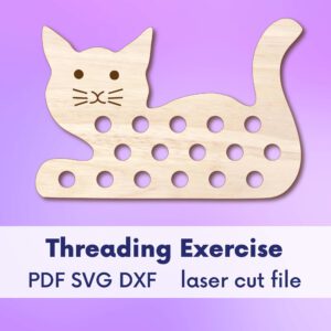 Wood Threading Toy Cat Lacing Shape