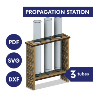 Laser Cut Test Tube Holder SVG | 3 Tube Plant Display