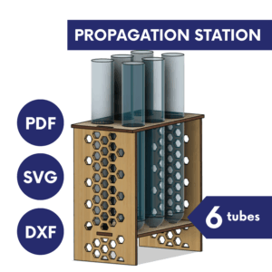 Laser Cut Propagation Station SVG | 6 Tube Plant Stand