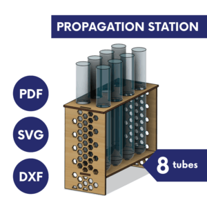 Laser Cut Propagation Station SVG | 8 Tube Plant Stand